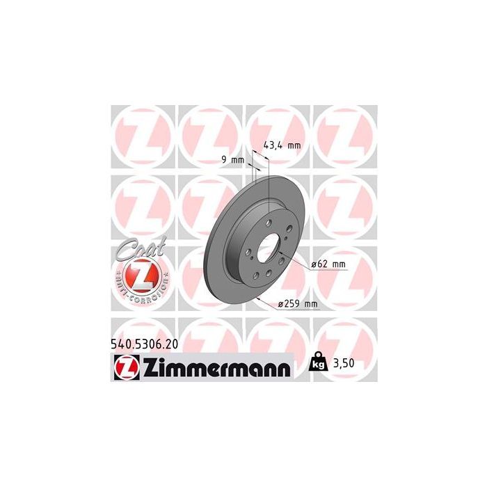 Тормозной диск ZIMMERMANN 540.5306.20