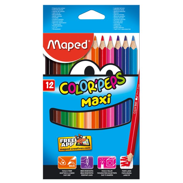 Карандаши цветные ZiBi Color Peps Maxi 12 цв. (MP.834010)