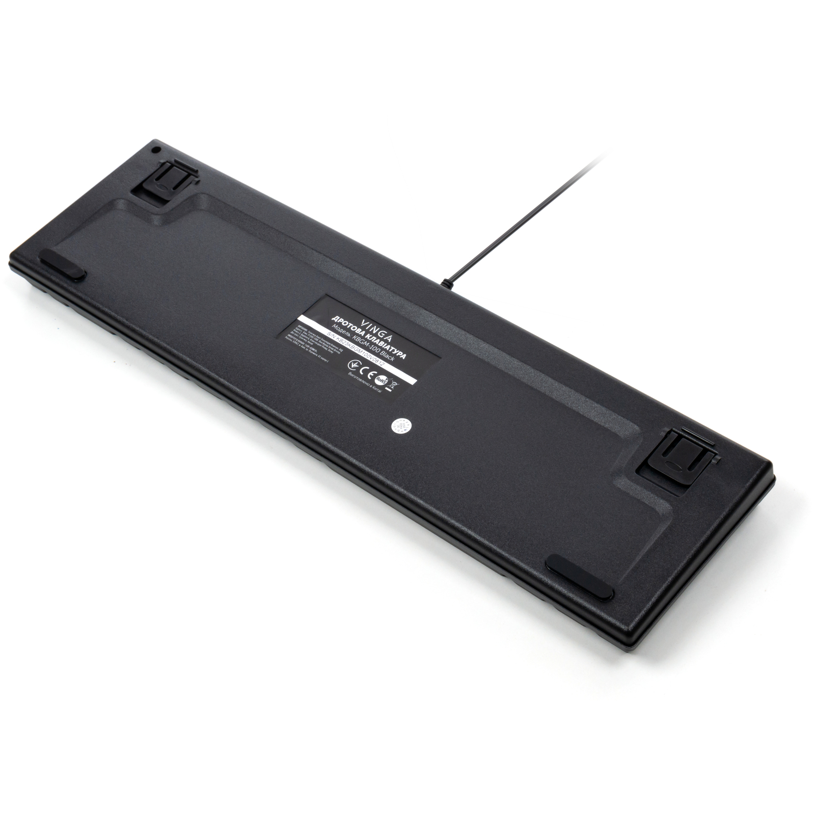 Клавіатура Vinga KBGM-100 LED Blue Switch USB Black (KBGM-100 Black) зображення 6