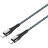 Дата кабель USB-C to USB-C 1.0m PD Fast Charging 65W 3А grey ColorWay (CW-CBPDCC040-GR)