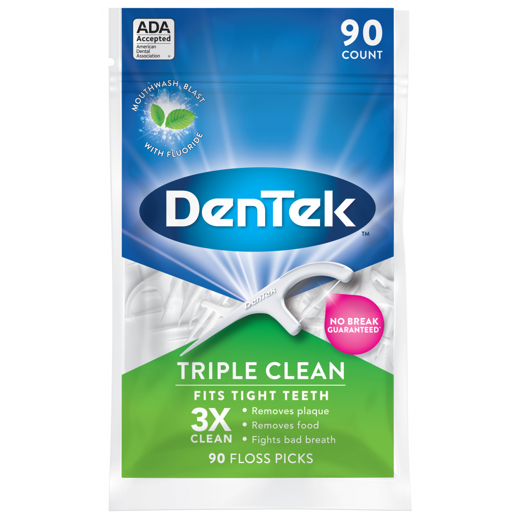 Флосс-зубочистки DenTek Тройное очищение 150 шт. (047700019055)