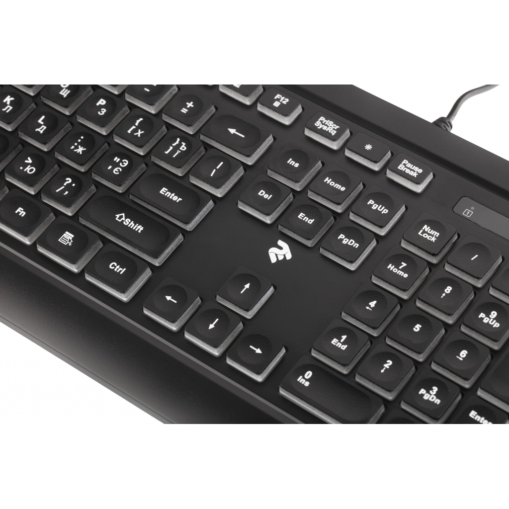 Клавіатура 2E KS120 White backlight USB Black (2E-KS120UB) зображення 11
