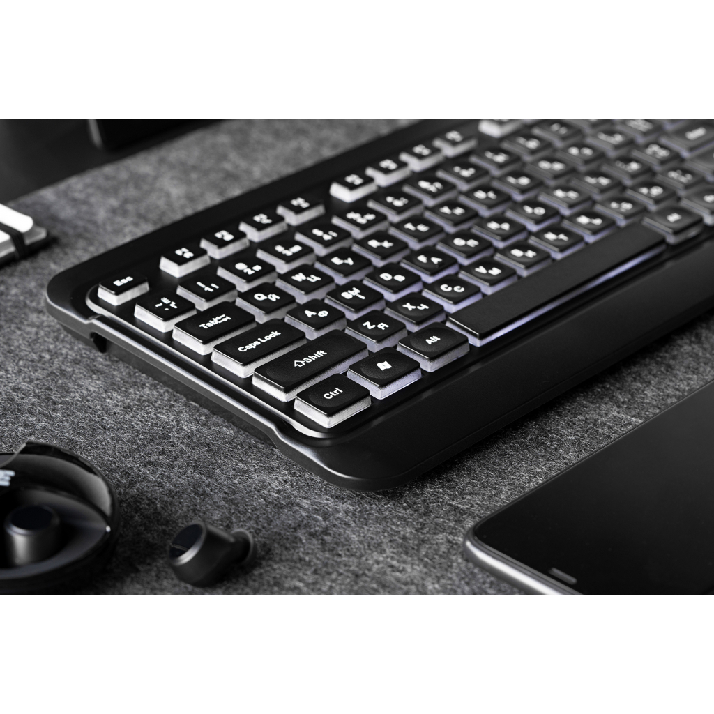 Клавиатура 2E KS120 White backlight USB Black (2E-KS120UB) изображение 8
