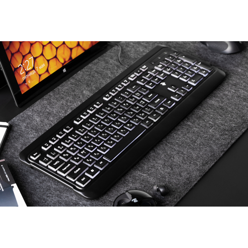 Клавіатура 2E KS120 White backlight USB Black (2E-KS120UB) зображення 9