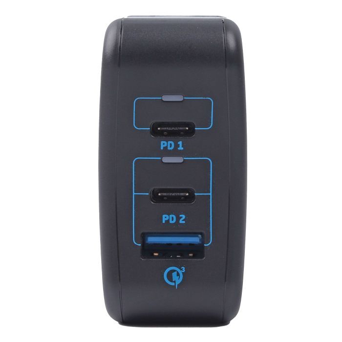 Зарядний пристрій Maxxter 1USB-A + 2USB-C (PD 65W+PD 18W + QC 3.0) (WC-PD65W-01) зображення 3