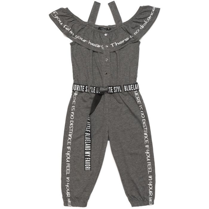 Комбинезон детский Blueland с оборкой (2476-140G-gray)