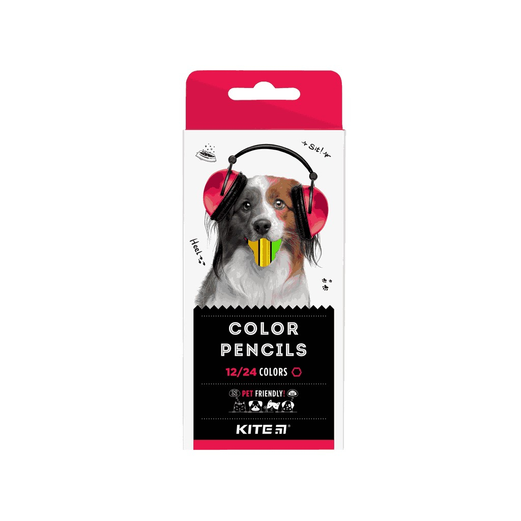Карандаши цветные Kite трехгранные Dogs 12 шт. (K22-054-1)