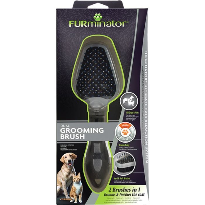 Фурминатор для животных FURminator Двухсторонняя щетка для собак и кошек 21 х 6.5 х 3.5 см (4048422141310) изображение 6