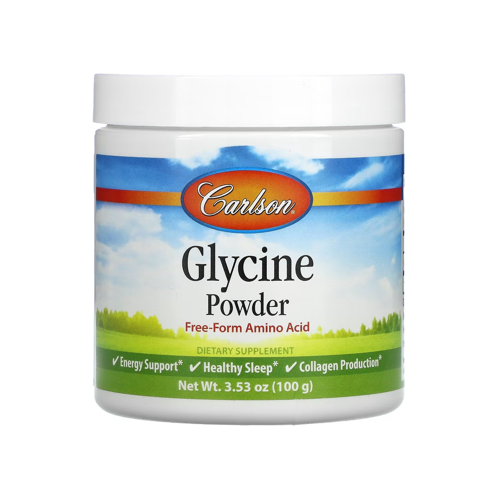 Аминокислота Carlson Глицин в порошке, свободная форма аминокислоты, Glycine Powd (CAR-06835)