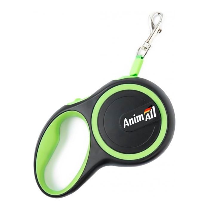 Повідець для собак AnimAll L до 50 кг 5 м (салатово-чорний) (2000981120221)
