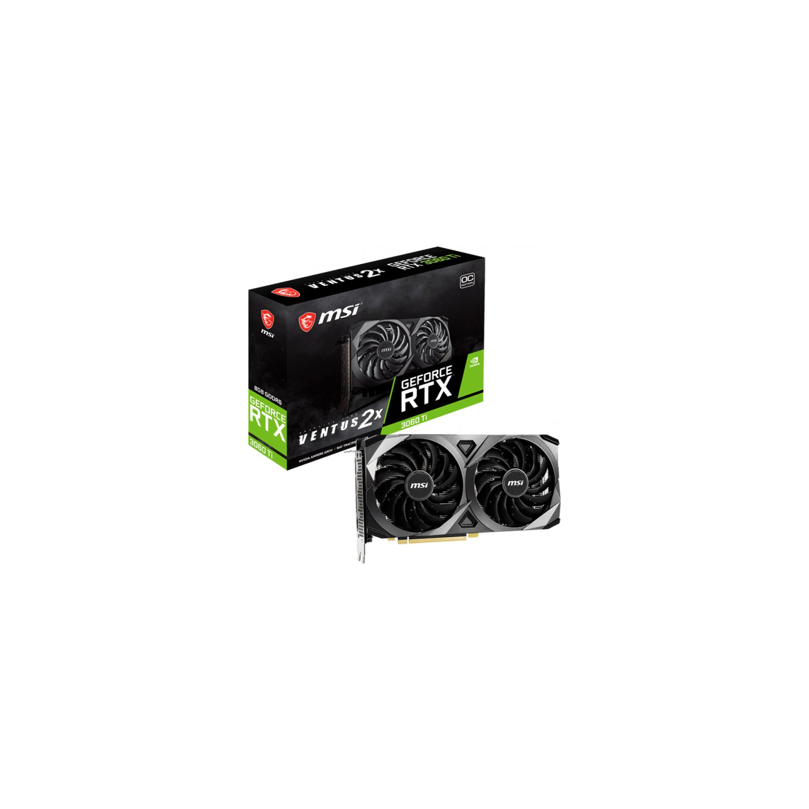 Відеокарта MSI GeForce RTX3060 8Gb VENTUS 2X OC (RTX 3060 VENTUS 2X 8G OC) зображення 2