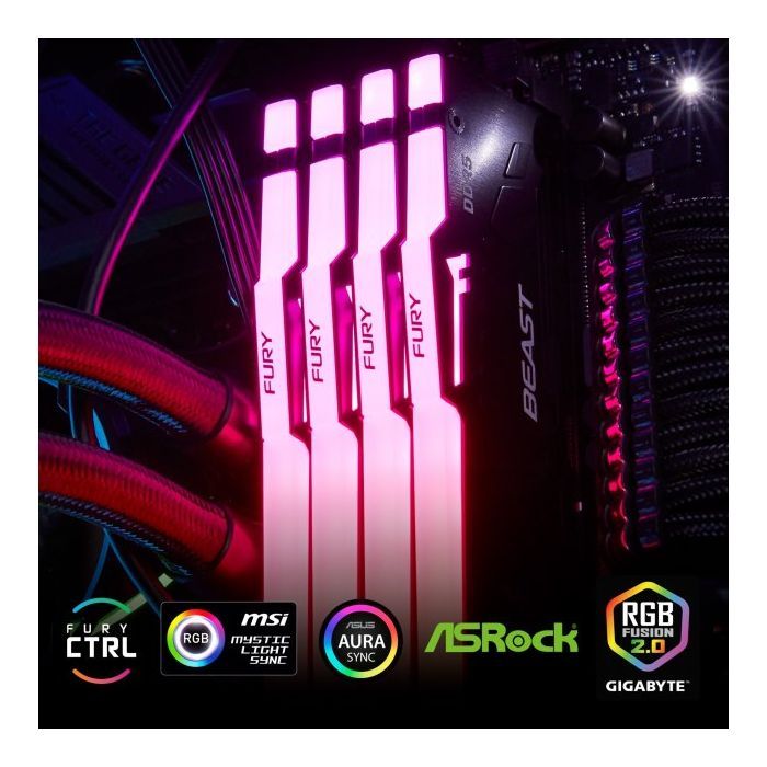 Модуль памяти для компьютера DDR5 32GB (2x16GB) 5200 MHz Beast RGB XMP Kingston Fury (ex.HyperX) (KF552C40BBAK2-32) изображение 11