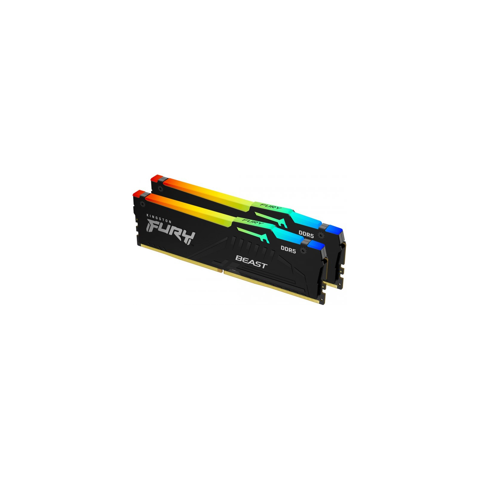 Модуль пам'яті для комп'ютера DDR5 64GB (2x32GB) 5200 MHz Beast RGB Kingston Fury (ex.HyperX) (KF552C40BBAK2-64)