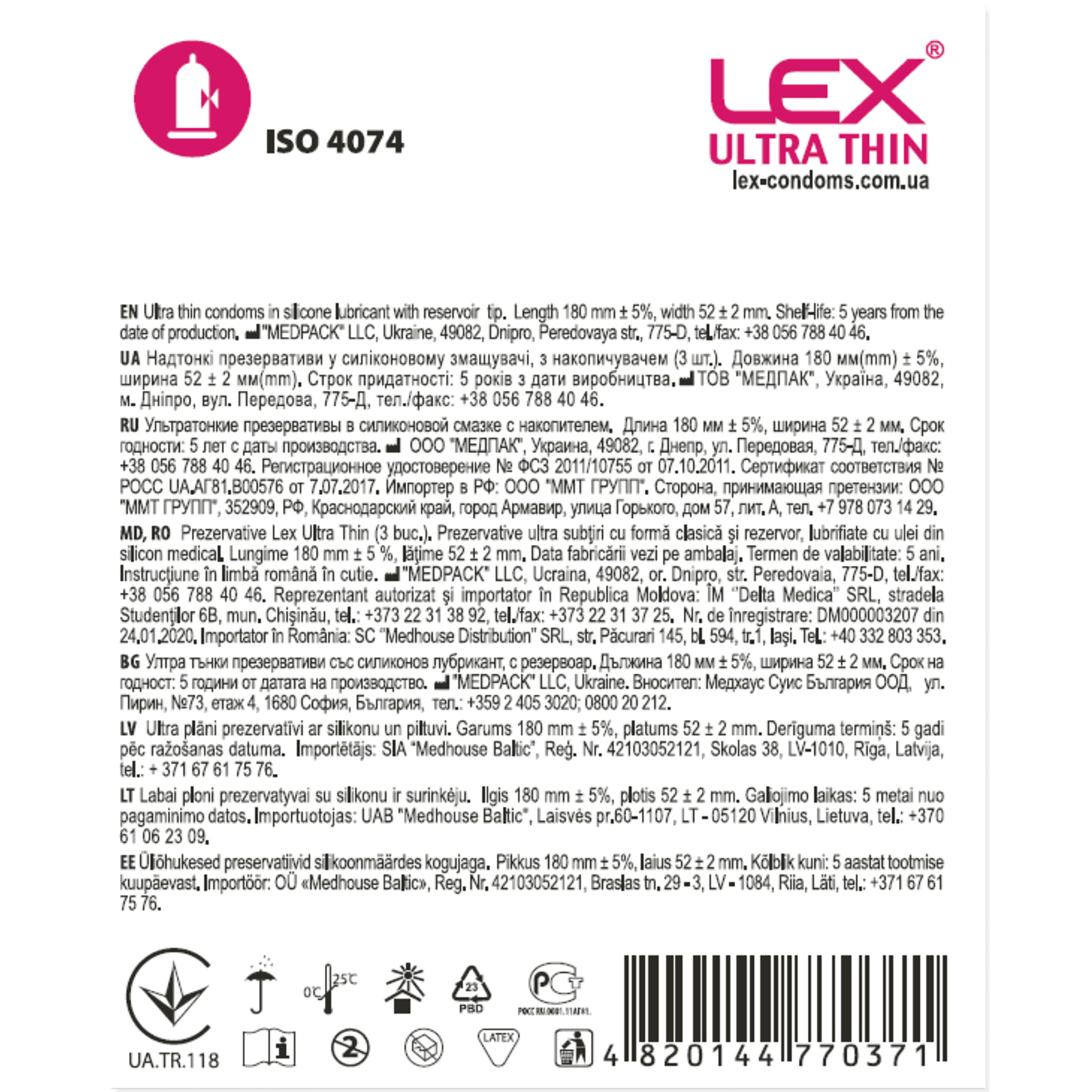 Презервативи Lex Condoms Ultra Thin 3 шт. (4820144770371) зображення 2