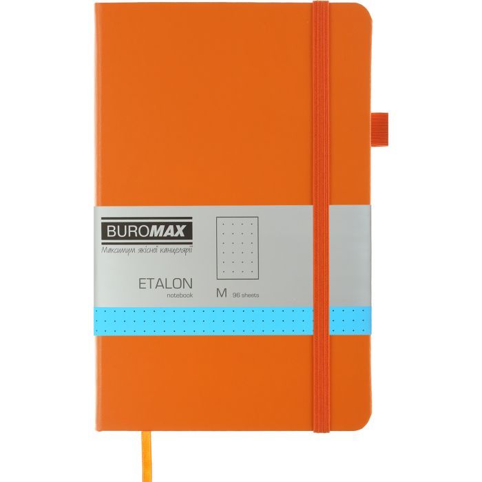 Книга записна Buromax Etalon 125x195 мм 96 аркушів в точку обкладинка зі штучної шкіри Синя (BM.291360-02)