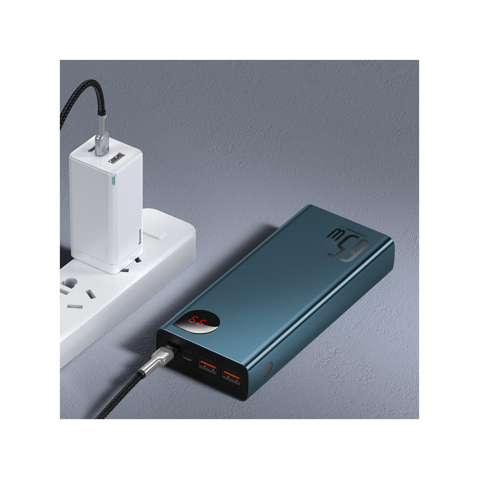 Батарея універсальна Baseus Adaman Metal 20000mAh, PD/65W, QC/3.0, +cable USB to Type-C (PPIMDA-D03) зображення 10