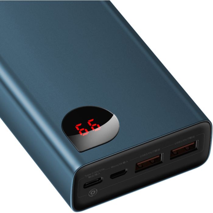 Батарея универсальная Baseus Adaman Metal 20000mAh, PD/65W, QC/3.0, +cable USB to Type-C (PPIMDA-D03) изображение 6