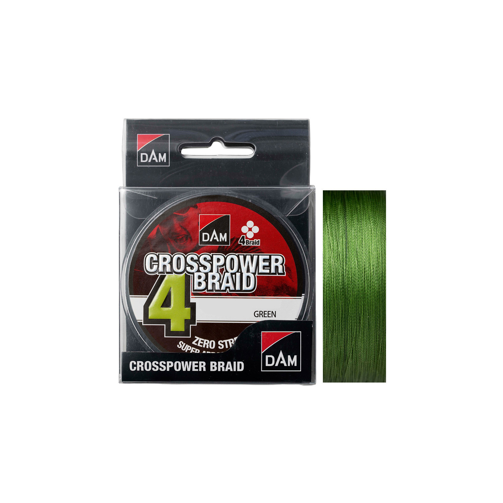 Шнур DAM CROSSPOWER 4-BRAID 110м 0,22мм 11,3кг/25Lb (green) (60076)