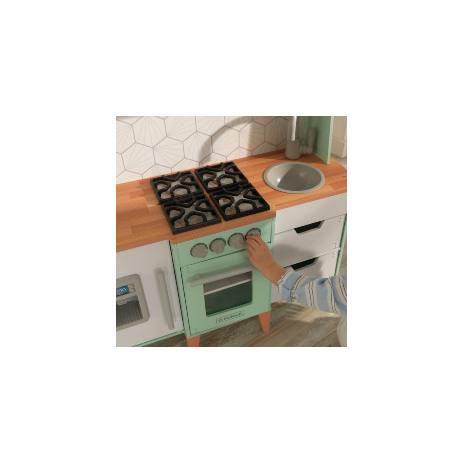 Игровой набор KidKraft Детская кухня Mid-Century Modern с системой легкого складывания EZ Kraft Assembly (53432) изображение 7