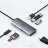 Концентратор Choetech USB-C 7-in-1 (HDMI/PD/CR/USB-A/USB-C) alum (HUB-M19-GY) зображення 4