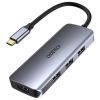 Концентратор Choetech USB-C 7-in-1 (HDMI/PD/CR/USB-A/USB-C) alum (HUB-M19-GY)