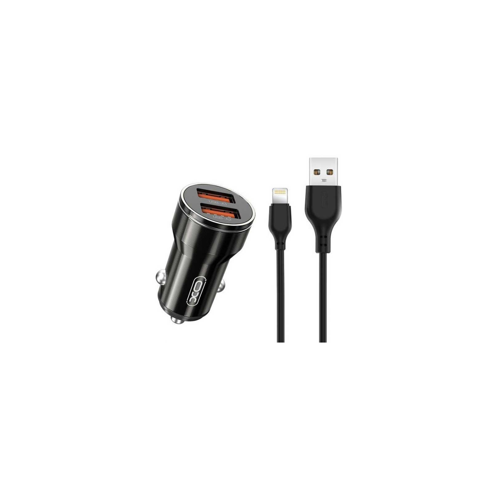Зарядний пристрій XO CC48 Smart Metal 2USB + cable Lightning (XO-CC48i-BK) зображення 2