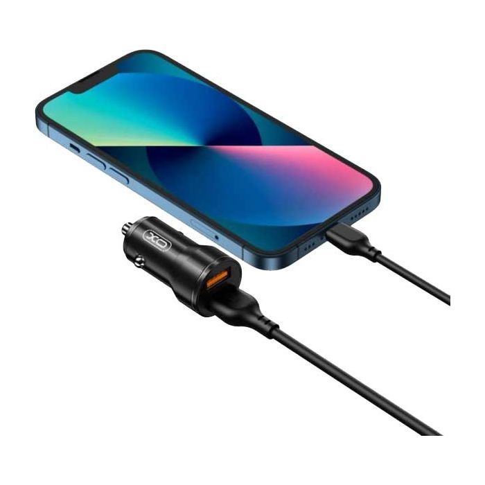 Зарядное устройство XO CC48 Smart Metal 2USB + cable Lightning (XO-CC48i-BK) изображение 3