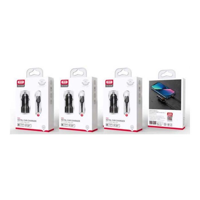 Зарядное устройство XO CC48 Smart Metal 2USB + cable Lightning (XO-CC48i-BK) изображение 4