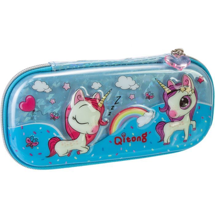 Пенал Cool For School аквариумный 1 отделение с органайзером, голубой (QT-5768-Blue)