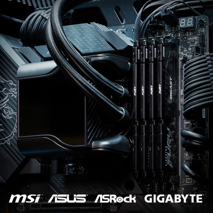 Модуль памяти для компьютера DDR5 16GB (2x8GB) 5200 MHz Beast Black Kingston Fury (ex.HyperX) (KF552C36BBEK2-16) изображение 10