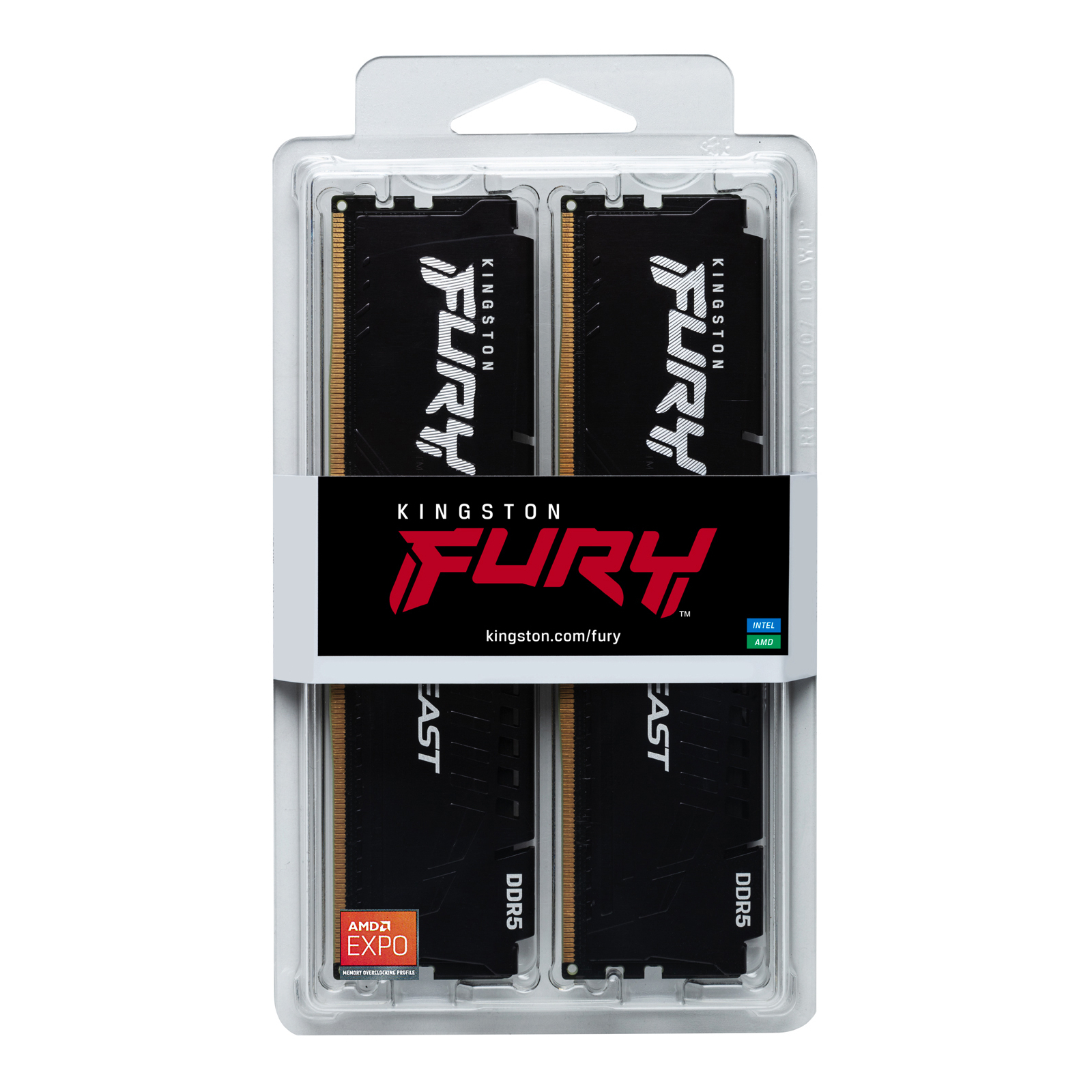 Модуль пам'яті для комп'ютера DDR5 16GB (2x8GB) 5200 MHz Beast Black Kingston Fury (ex.HyperX) (KF552C36BBEK2-16) зображення 5