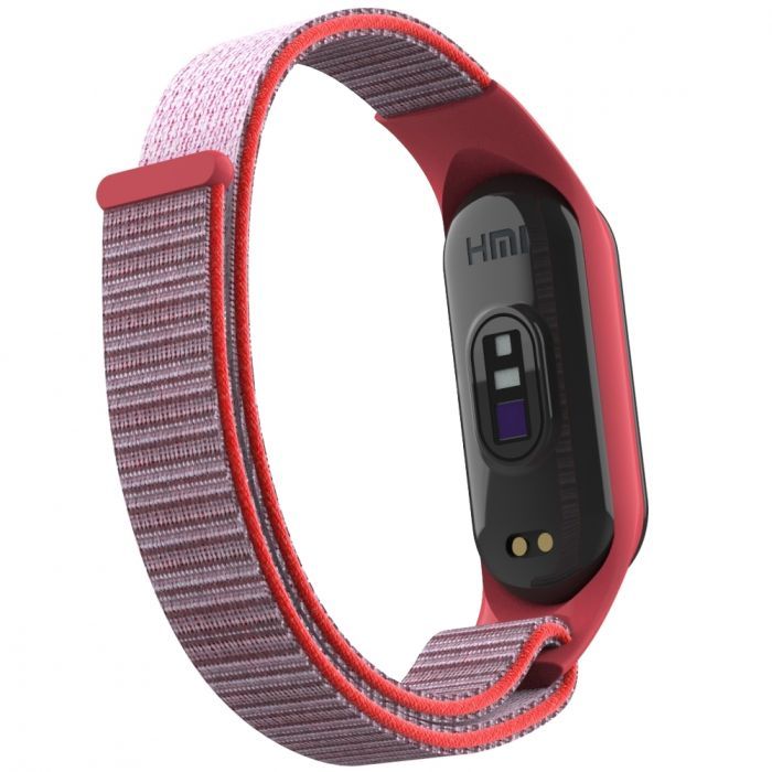 Ремінець до фітнес браслета Armorstandart нейлоновий для Xiaomi Mi Band 7/6/5/4 Grey/Red (ARM67853) зображення 2