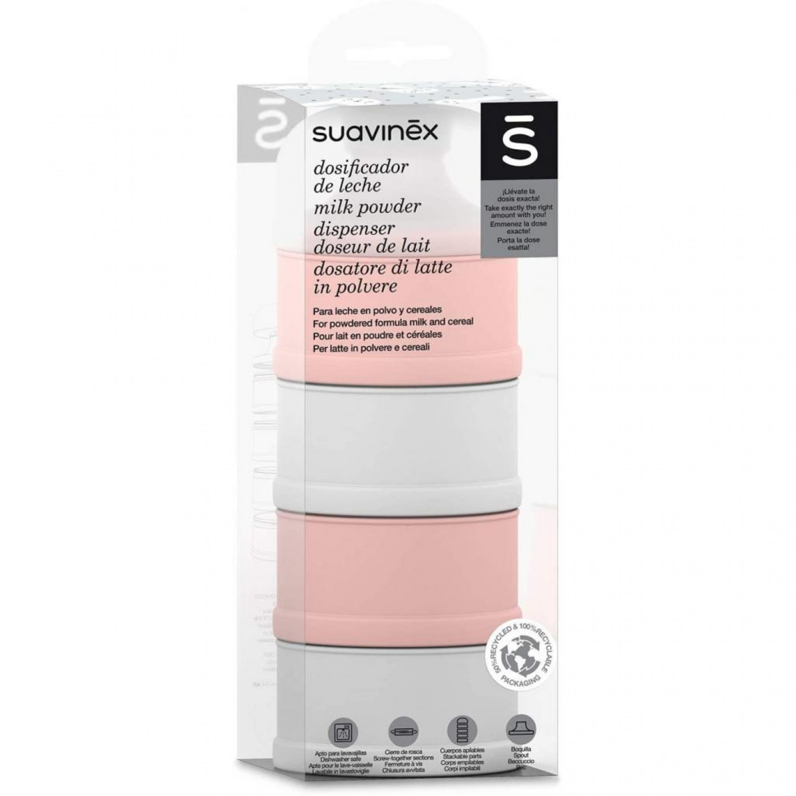 Контейнер для хранения продуктов Suavinex Bonhomia для сухих смесей, розовый (308021) изображение 4