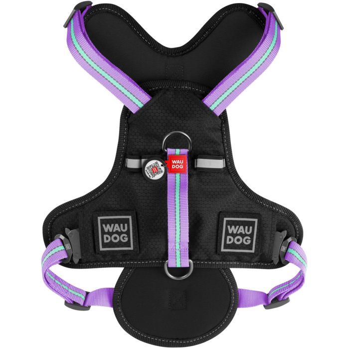 Шлей для собак WAUDOG Nylon безопасна с QR паспортом XL фиолетовая (52519) изображение 2