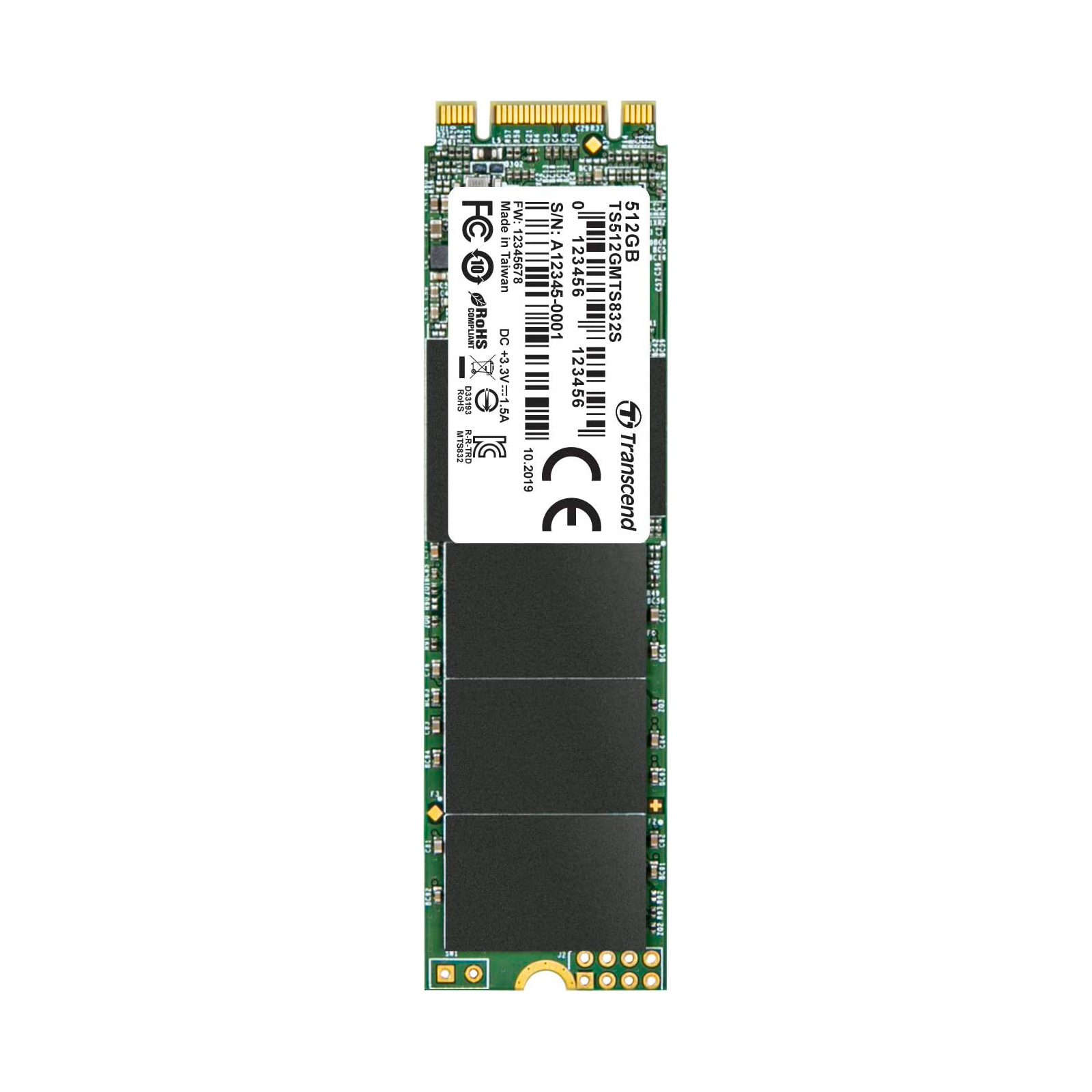 Накопичувач SSD M.2 2280 512GB Transcend (TS512GMTS832S)