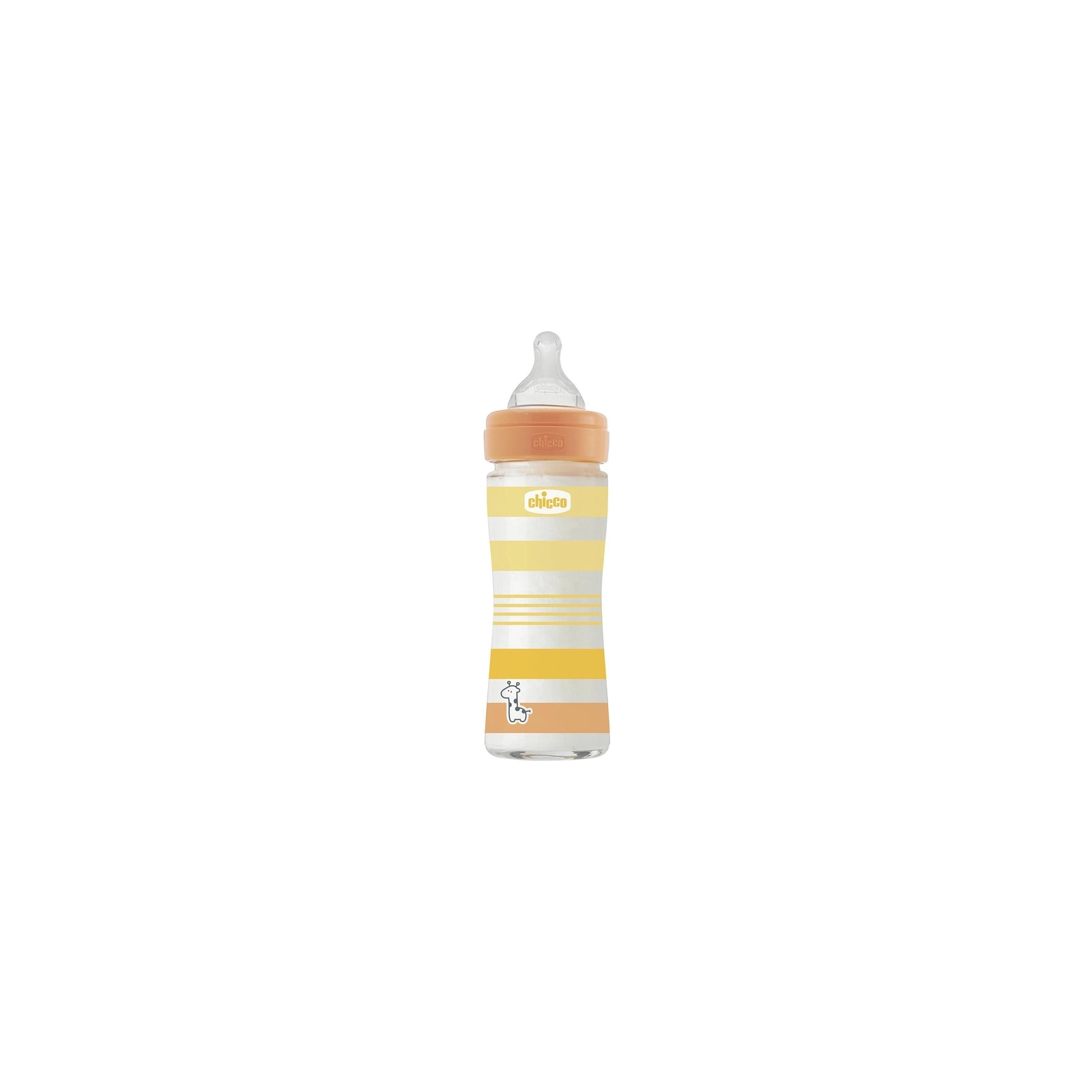 Бутылочка для кормления Chicco Well-Being Colors с силиконовой соской 0м+ 240 мл Оранжевая (28721.31)
