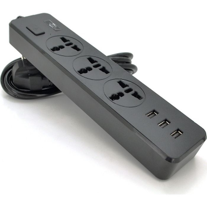 Сетевой фильтр питания Voltronic TВ-Т13, 3роз, 3*USB Black (ТВ-Т13-Black)
