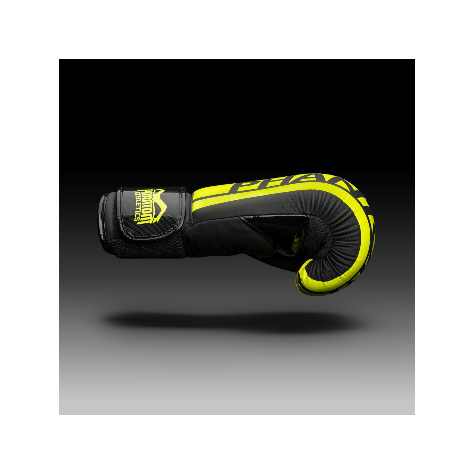 Боксерские перчатки Phantom APEX Elastic Neon Black/Yellow 10oz (PHBG2300-10) изображение 3