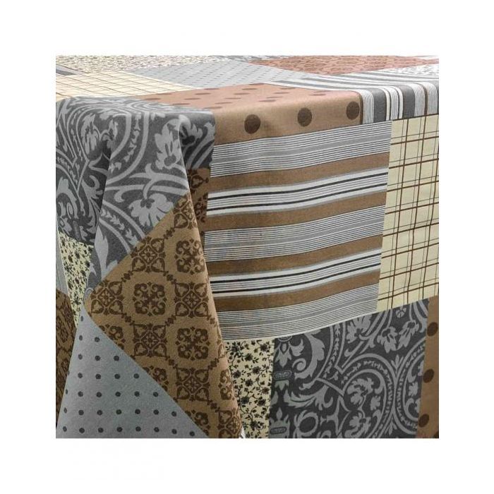 Скатерть Прованс водоотталкивающая Simfoni Печворк Какао 220х140 см (4823093411821)