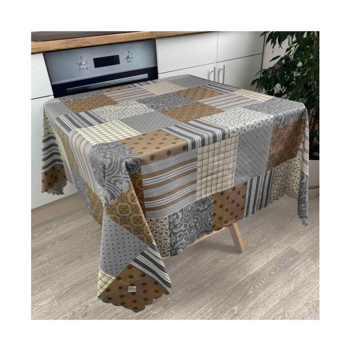 Скатерть Прованс водоотталкивающая Simfoni Печворк Какао 220х140 см (4823093411821) изображение 4