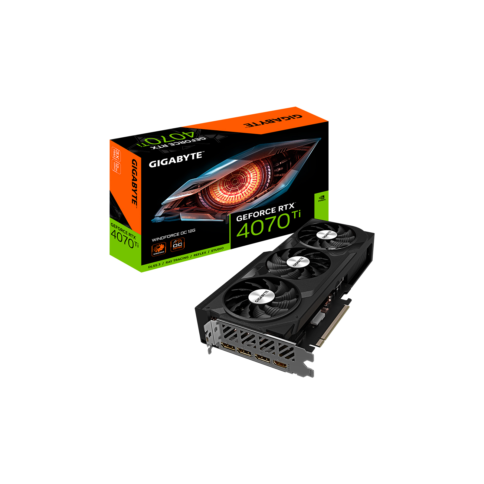 Видеокарта GIGABYTE GeForce RTX4070Ti 12Gb WINDFORCE OC (GV-N407TWF3OC-12GD) изображение 8