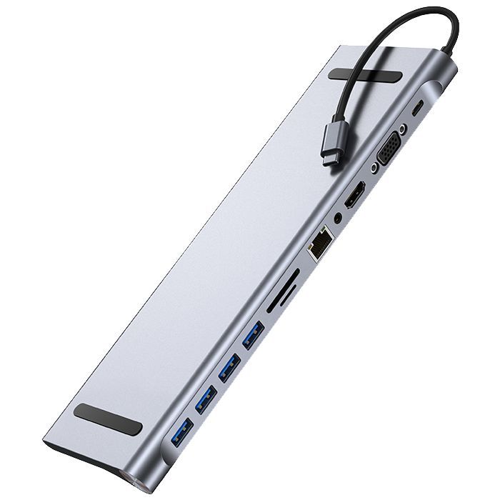 Порт-репликатор Dynamode 11-in-1 USB-C to HDTV 4K/30Hz, VGA, 1хUSB3.0, RJ45, Type-C PD, Audio, SD/MicroSD (BYL-2003) изображение 2