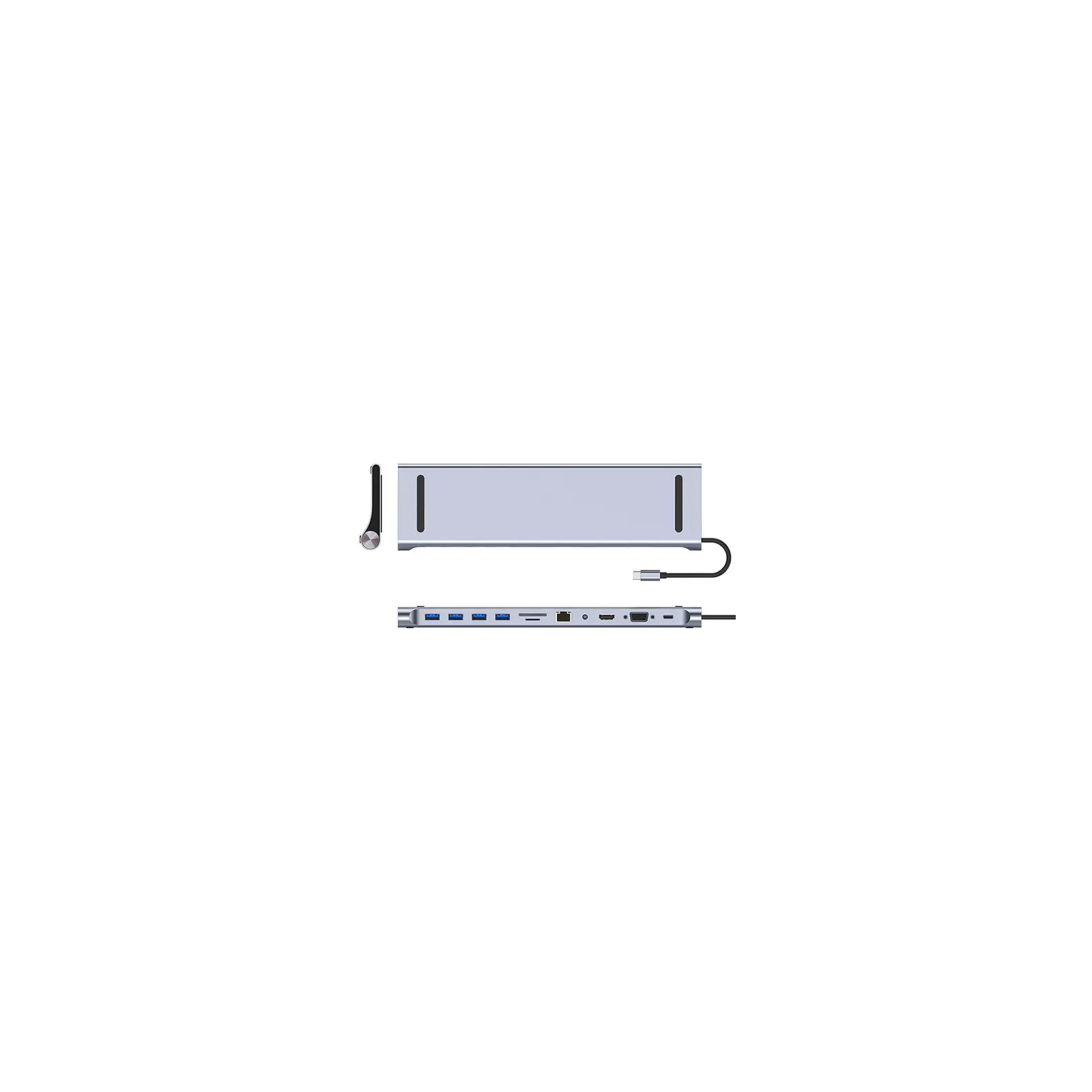 Порт-репликатор Dynamode 11-in-1 USB-C to HDTV 4K/30Hz, VGA, 1хUSB3.0, RJ45, Type-C PD, Audio, SD/MicroSD (BYL-2003) изображение 4