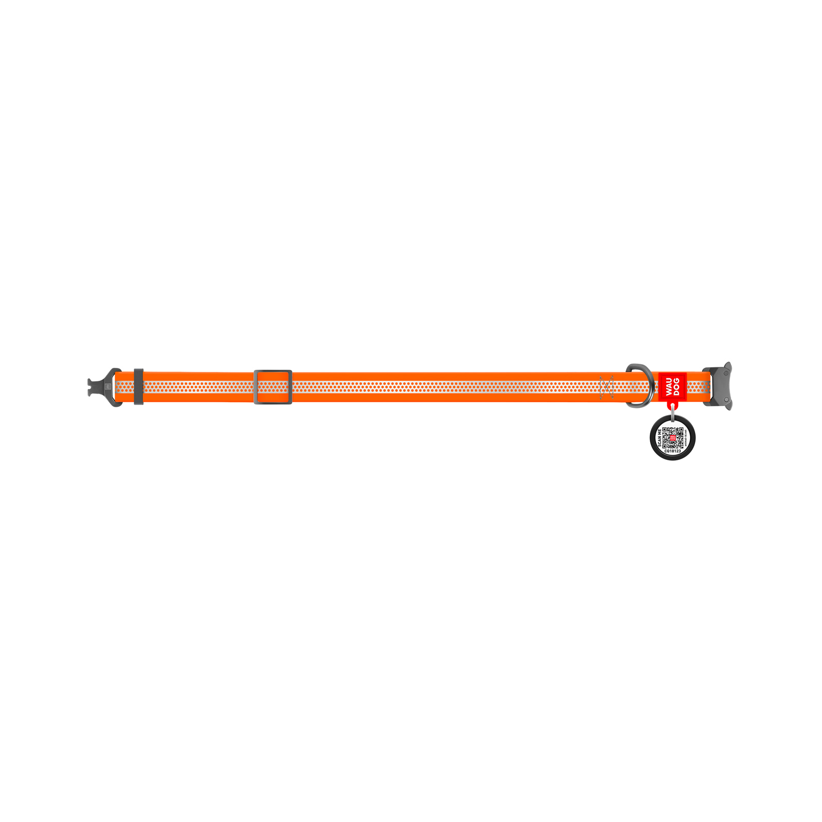 Ошейник для животных WAUDOG Waterproof металлическая пряжка-фастекс M Ш 20 мм Д 28-40 см оранжевый (26114) изображение 3