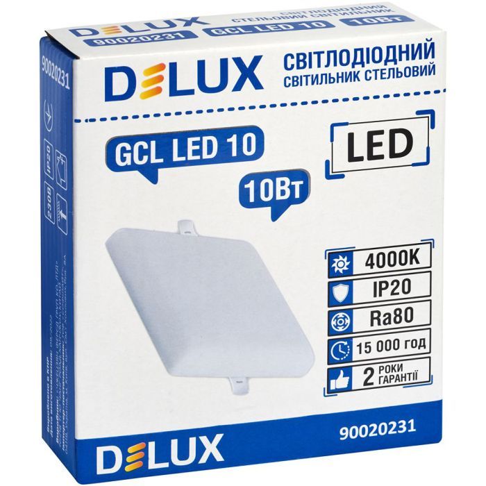 Светильник Delux GCL LED 10 4000К 10Вт 230В SQUARE (90020231) изображение 3