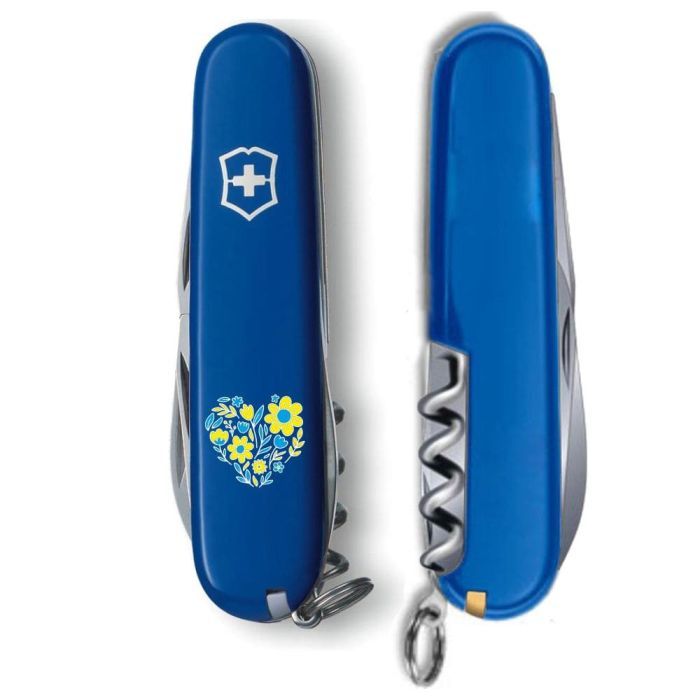Нож Victorinox Spartan Ukraine 91 мм Синьо-прозорий/Жовтий (1.3603.T2.8) изображение 2