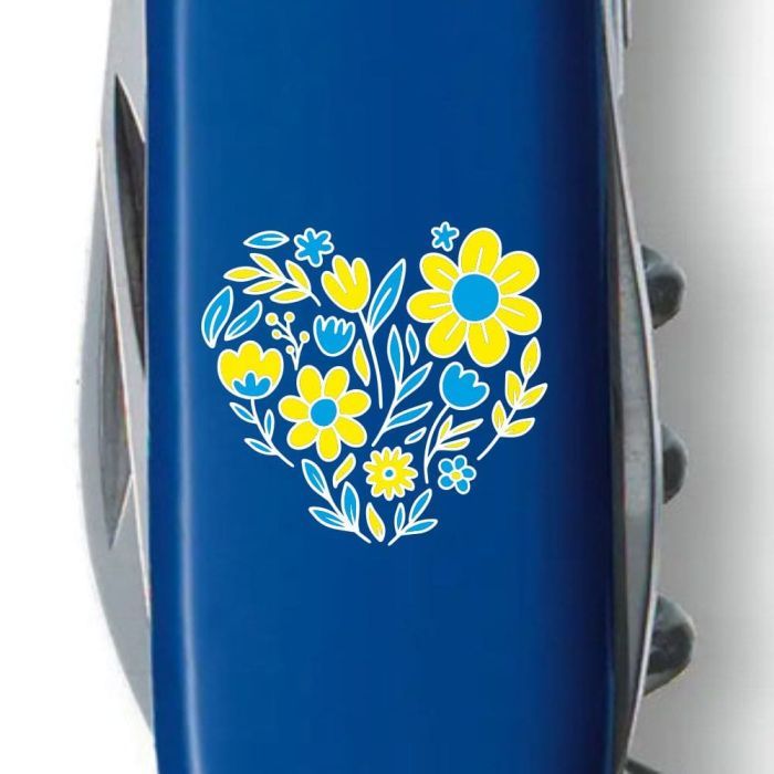 Нож Victorinox Spartan Ukraine 91 мм Синьо-прозорий/Жовтий (1.3603.T2.8) изображение 3