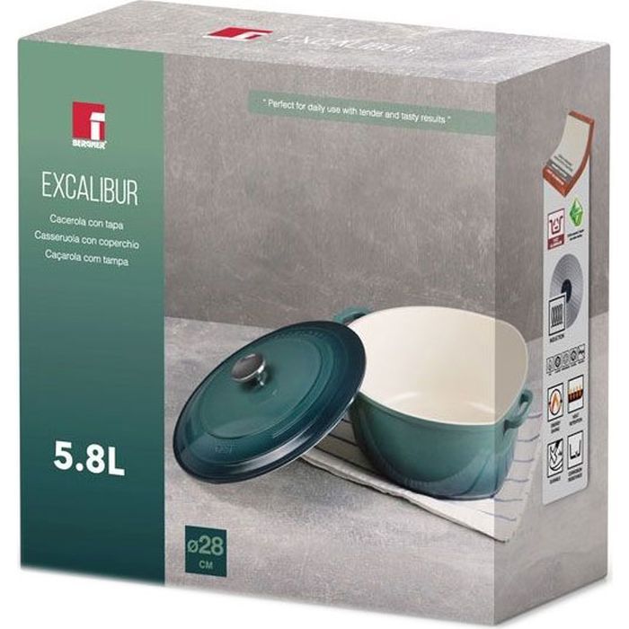 Кастрюля Bergner Excalibur з кришкою Зелена 5.8 л (BG-36102-GR) изображение 7