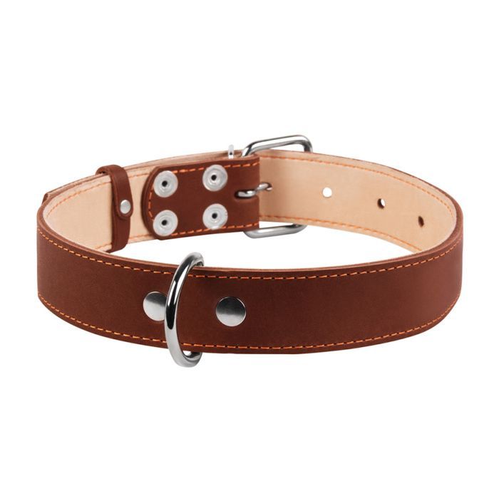 Ошейник для животных Collar двойной Ш 35 мм Д 48-63 см коричневый (02796) изображение 2