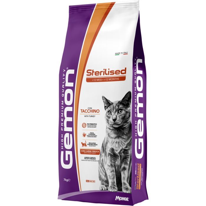 Сухой корм для кошек Gemon Cat Sterilised с индейкой 7 кг (8009470297288)